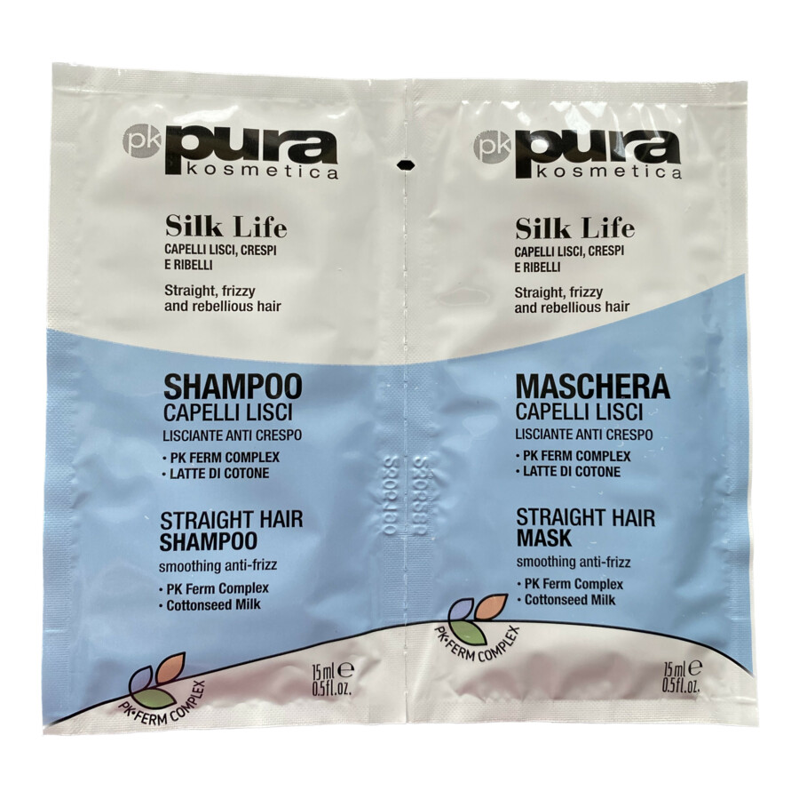 Pura Kosmetica Silk Life Shampoo 15ml and Mask 15ml Travel Pack 2